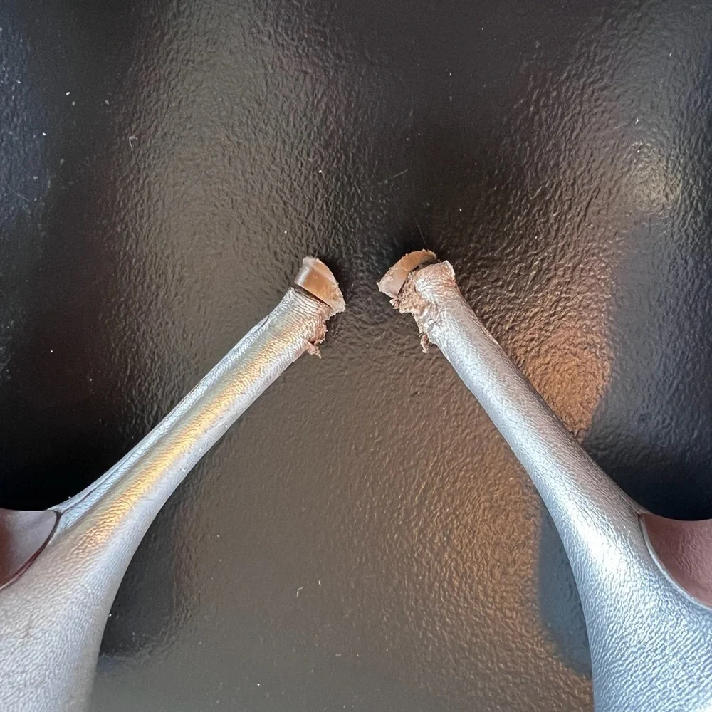 Prada Sling Back Silver Heels - Picture 7 of 8